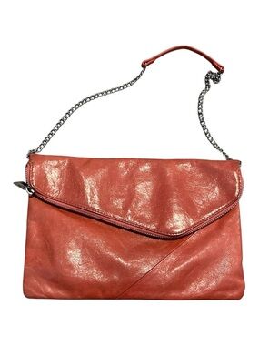 Hobo The Original Daria Pink / Coral Leather Crossbody Purse Clutch  Bag